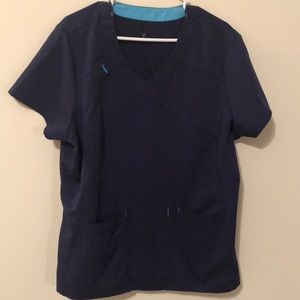 Navy Blue Scrub Top